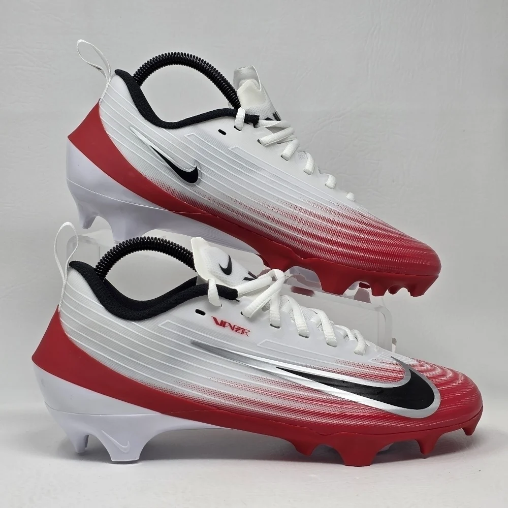 Nike Vapor Speed 3 Football Cleats White Red Black FB3303-102 Men's Size 8 New